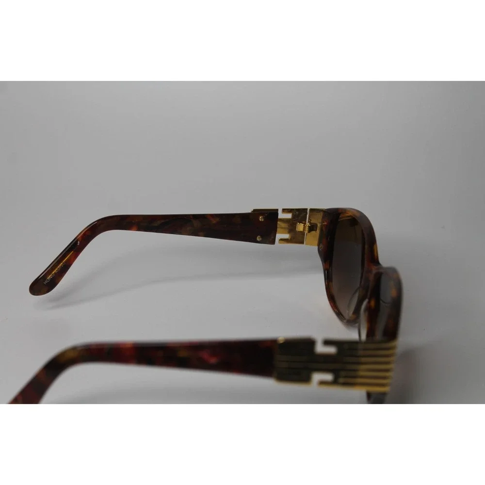 Vintage Da Vinci 622 Handmade red yellow orange Gold Large Sunglasses